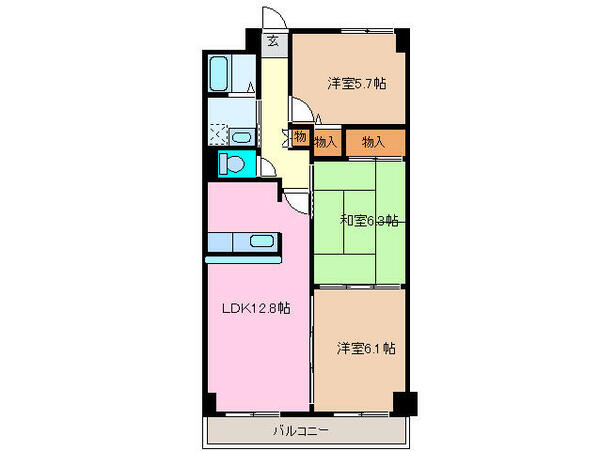 三重県桑名市大字江場(賃貸マンション3LDK・5階・67.20㎡)の写真 その2