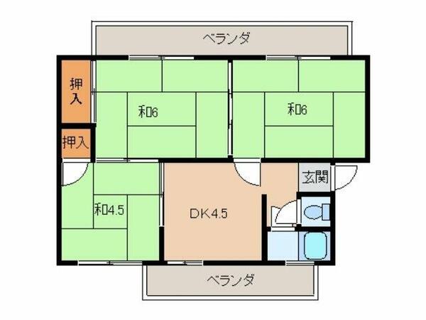 コーポマスダ｜和歌山県和歌山市布引(賃貸マンション3DK・3階・49.00㎡)の写真 その2