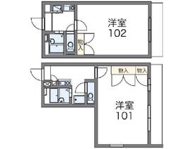 レオパレスハサマ 102 ｜ 大分県由布市挾間町挾間（賃貸アパート1K・1階・26.49㎡） その2