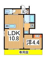 ＥＣＲＩＮ  ｜ 千葉県柏市大井（賃貸アパート1LDK・1階・34.28㎡） その2