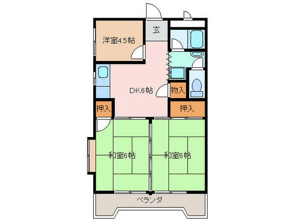 三重県四日市市新正１丁目(賃貸マンション3DK・1階・47.85㎡)の写真 その2