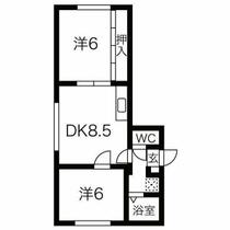 レモンバームⅡ 203 ｜ 北海道石狩郡当別町園生（賃貸アパート2DK・2階・46.00㎡） その2