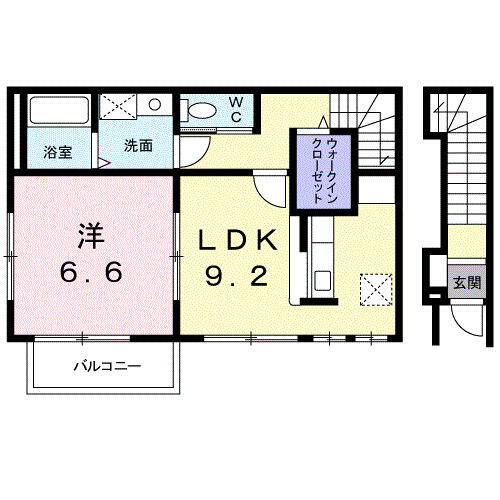 アルカンシェル庄内Ⅱ 201｜愛媛県新居浜市庄内町４丁目(賃貸アパート1LDK・2階・42.91㎡)の写真 その2