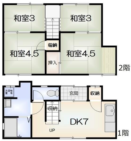 石山アパート｜徳島県徳島市南二軒屋町２丁目(賃貸一戸建2DK・--・55.60㎡)の写真 その2