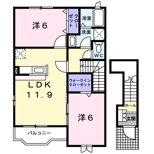 マックス　ビューティー　Ａ 201｜静岡県袋井市春岡(賃貸アパート2LDK・2階・58.80㎡)の写真 その2