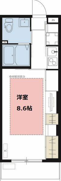 神奈川県平塚市龍城ケ丘(賃貸アパート1K・2階・24.63㎡)の写真 その2