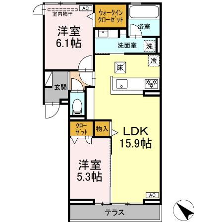 同じ建物の物件間取り写真 - ID:222016494366