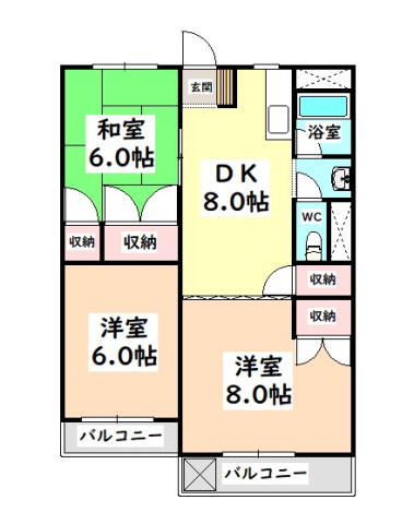 グランドール日名南102の間取り