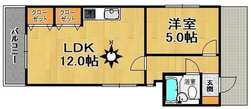 兵庫県神戸市中央区下山手通４丁目（マンション）の賃貸物件401の間取り