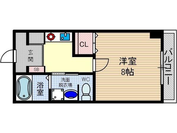 グリーンハイツ豊川２ 301｜大阪府茨木市豊川５丁目(賃貸マンション1K・3階・24.88㎡)の写真 その2