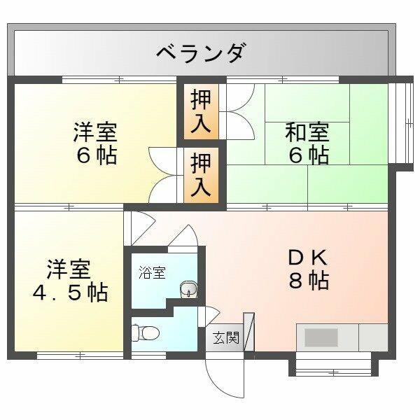 コーポミノルＢ 201｜沖縄県那覇市上間１丁目(賃貸アパート3DK・2階・39.69㎡)の写真 その2