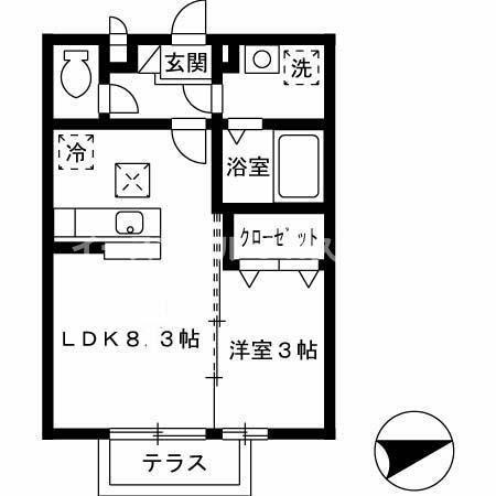 メゾン・ド・ルーラルⅡ 102｜福岡県うきは市吉井町福益(賃貸アパート1LDK・1階・29.25㎡)の写真 その2