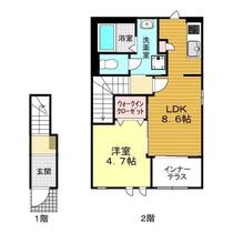 山口県下関市勝谷新町２丁目（賃貸アパート1LDK・2階・42.34㎡） その2