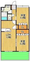 パルティール新入Ⅱ  ｜ 福岡県直方市大字上新入（賃貸アパート2LDK・1階・57.33㎡） その2