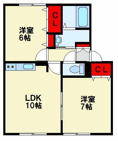 ＲＵＲＩＫＡＨＯＵＳＥ（ルリカハウス） 202｜福岡県直方市大字感田(賃貸アパート2LDK・2階・52.29㎡)の写真 その2