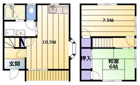 テラスハウス土屋 B-2｜静岡県浜松市中央区入野町(賃貸テラスハウス2LDK・--・58.80㎡)の写真 その2