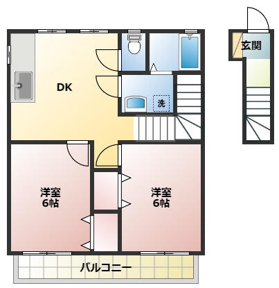 オレンジハウスＢ 205｜静岡県磐田市大久保(賃貸アパート2DK・2階・47.82㎡)の写真 その2