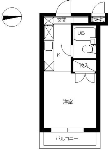 スカイコート向ケ丘遊園 317｜神奈川県川崎市多摩区登戸(賃貸マンション1R・3階・16.24㎡)の写真 その2