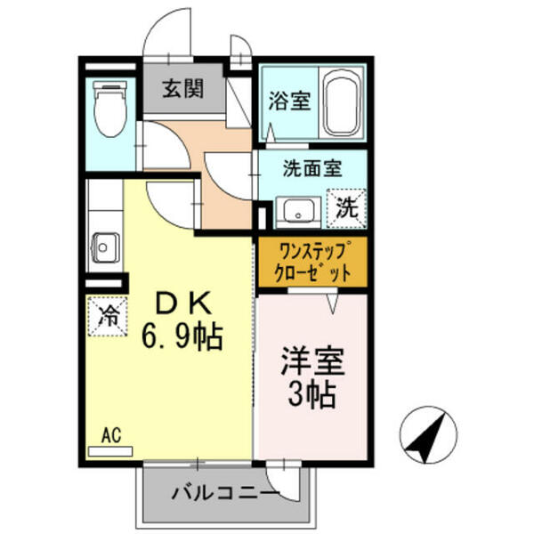 大阪府岸和田市土生町(賃貸アパート1DK・2階・29.25㎡)の写真 その2
