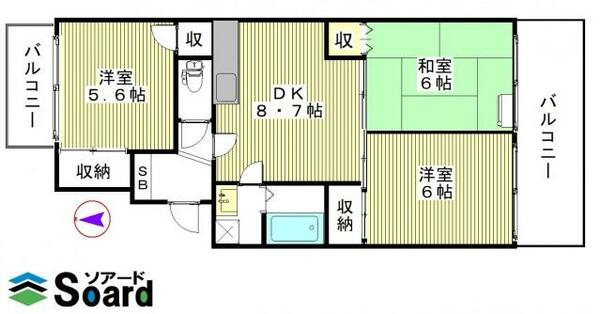 センチュリー２１　本館｜群馬県高崎市石原町(賃貸マンション3DK・1階・60.36㎡)の写真 その2