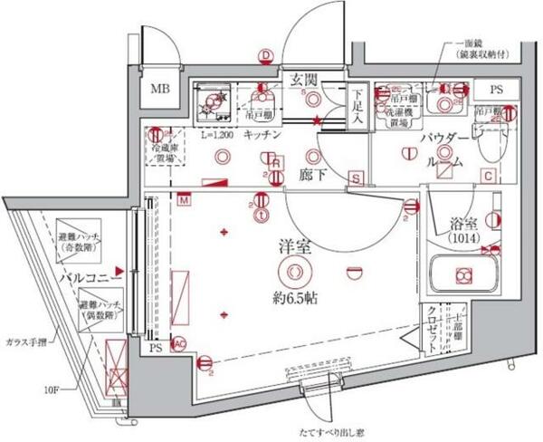 クレイシア横浜ＮＯＲＴＨ｜神奈川県横浜市神奈川区東神奈川２丁目(賃貸マンション1K・10階・22.15㎡)の写真 その2