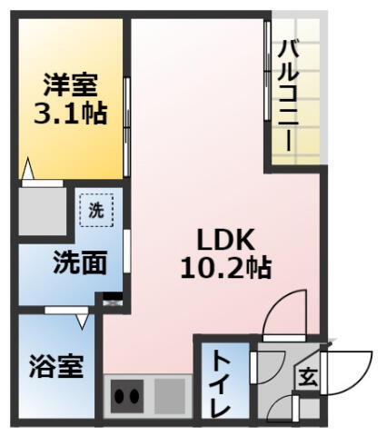 Ｗａｒｒｅｎ　ｈｅｋｉｎａｎｎｉｓｈｉｋｉＩＩ 302｜愛知県碧南市錦町３丁目(賃貸アパート1LDK・3階・30.08㎡)の写真 その2