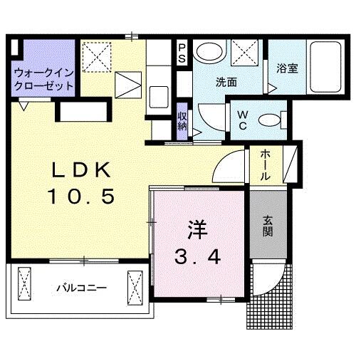 三重県桑名市大字地蔵(賃貸アパート1LDK・1階・36.41㎡)の写真 その2
