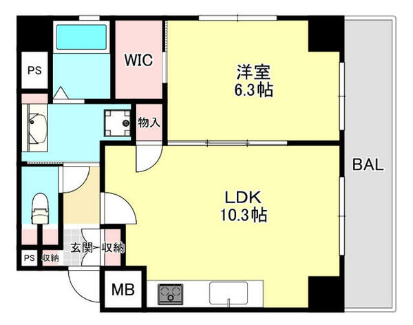 兵庫県神戸市灘区灘北通１０丁目(賃貸マンション1LDK・9階・41.98㎡)の写真 その2