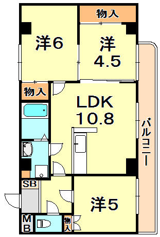 エムズコートⅡ 402｜兵庫県神戸市垂水区千鳥が丘２丁目(賃貸マンション3LDK・4階・58.32㎡)の写真 その2