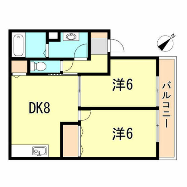 兵庫県明石市大久保町江井島(賃貸アパート2DK・2階・47.67㎡)の写真 その2