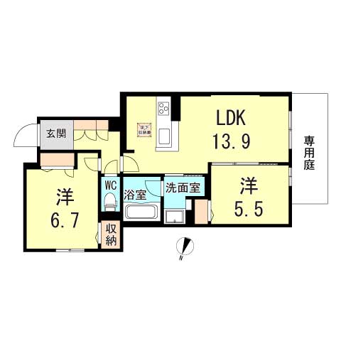 エクセレントガーデンヒルズ B202｜兵庫県神戸市垂水区桃山台２丁目(賃貸マンション2LDK・2階・60.43㎡)の写真 その1