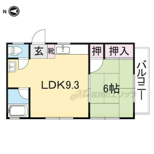 奈良県生駒市松美台(賃貸アパート1LDK・3階・30.96㎡)の写真 その2