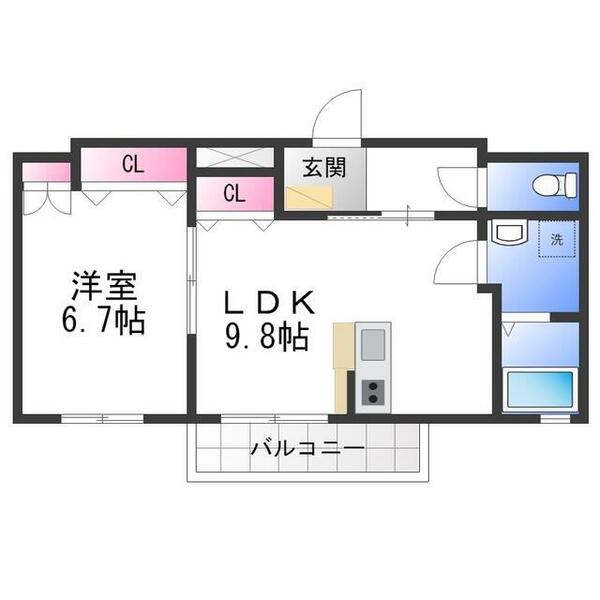 大阪府和泉市太町(賃貸アパート1LDK・2階・41.80㎡)の写真 その2
