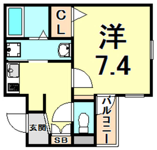 兵庫県西宮市平木町(賃貸マンション1K・2階・25.38㎡)の写真 その2