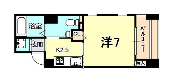 兵庫県西宮市二見町(賃貸マンション1K・4階・24.06㎡)の写真 その2
