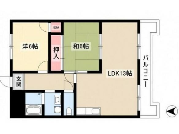 メゾン稲荷 202｜愛知県あま市甚目寺稲荷(賃貸マンション2LDK・2階・53.00㎡)の写真 その2