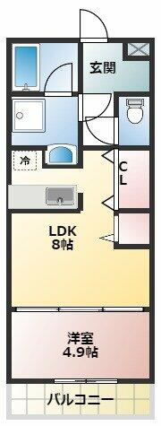 ロックブリッジ 207｜和歌山県和歌山市新在家(賃貸アパート1LDK・2階・31.50㎡)の写真 その2