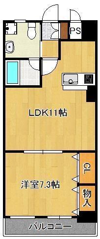 カレントⅠ｜福岡県北九州市八幡西区八枝３丁目(賃貸マンション1LDK・4階・41.40㎡)の写真 その2