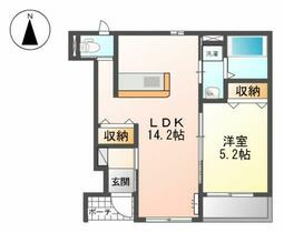 岐阜県岐阜市長良福光（賃貸アパート1LDK・1階・43.86㎡） その2