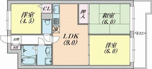 兵庫県神戸市長田区明泉寺町３丁目（マンション）の賃貸物件の間取り