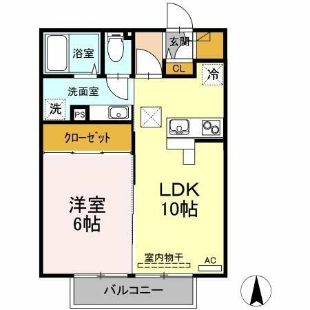 高知県高知市杉井流(賃貸アパート1LDK・1階・40.07㎡)の写真 その2