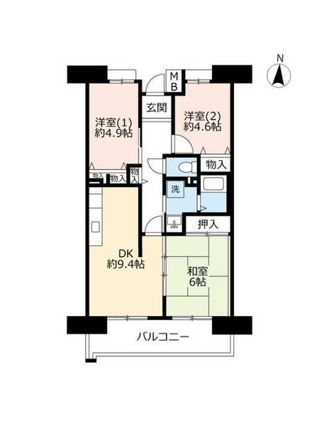 ＵＲシティコート曽根東町第２ 0080803｜大阪府豊中市曽根東町６丁目(賃貸マンション3DK・8階・63.95㎡)の写真 その2