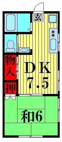 ポートハイファ｜千葉県船橋市本中山３丁目(賃貸アパート1DK・1階・29.80㎡)の写真 その2