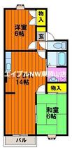 メゾン・ヴェルデＤ  ｜ 岡山県岡山市中区四御神（賃貸アパート2LDK・2階・54.65㎡） その2