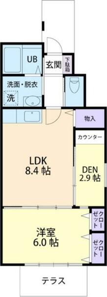 Ｌ＆Ｅグラシアス　ＩＩ 101｜栃木県小山市大字羽川(賃貸アパート1LDK・1階・40.21㎡)の写真 その2