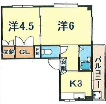 兵庫県神戸市東灘区御影中町７丁目(賃貸マンション2K・3階・33.00㎡)の写真 その2