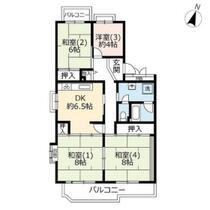 ＵＲせんげん台パークタウン三番街 0150405 ｜ 埼玉県越谷市千間台西３丁目（賃貸マンション4DK・4階・72.65㎡） その2