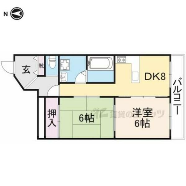 京都府福知山市厚東町(賃貸アパート2DK・4階・51.00㎡)の写真 その2
