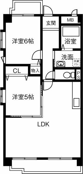 ダイソー１２号館 201｜愛知県稲沢市奥田井之下町(賃貸マンション2LDK・2階・54.14㎡)の写真 その2