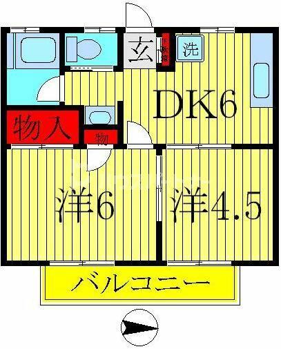 柏パークハイム B202｜千葉県柏市柏(賃貸アパート2DK・2階・34.80㎡)の写真 その2